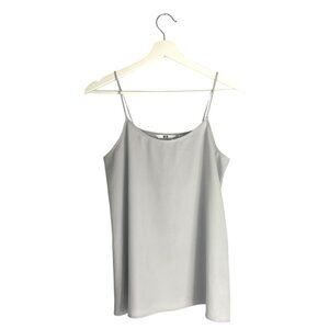 Uniqlo Grey Off White Camisole Spaghetti Strap Stretch Tank Top Size S